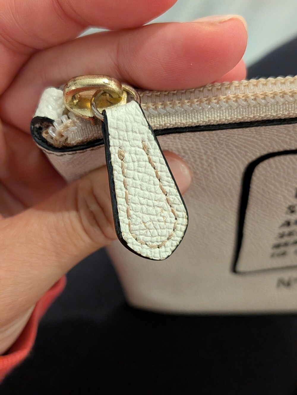 Coach Cream and Black Logo Zip Pouch - Picture 5 of 6